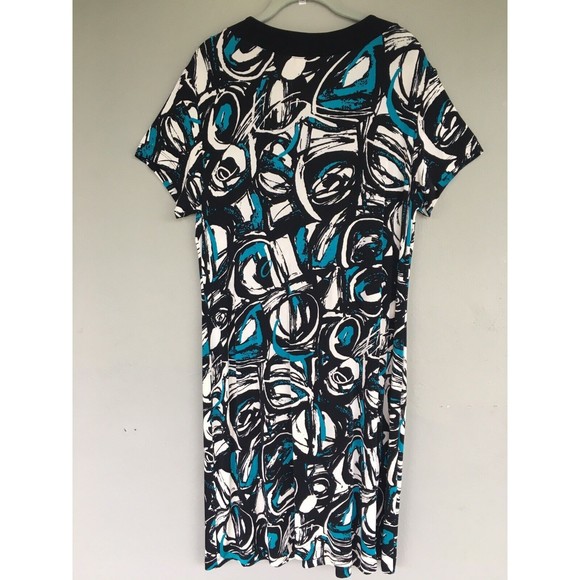 Travelers Chico's Slinky Knit Midi Dress Size 3 XL Modern Art Abstract Colorful - Picture 8 of 12